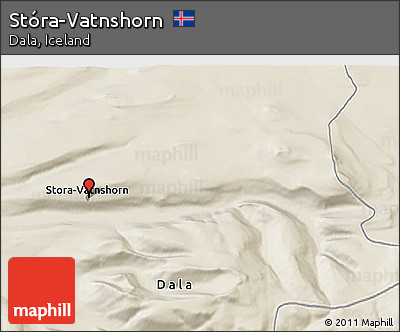 Shaded Relief 3D Map of Stóra-Vatnshorn