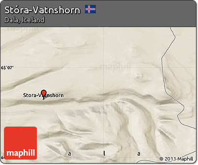 Shaded Relief Map of Stóra-Vatnshorn