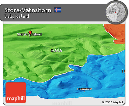 Political Panoramic Map of Stóra-Vatnshorn