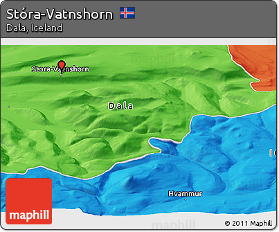 Political Panoramic Map of Stóra-Vatnshorn