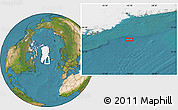 Satellite Location Map of the area around 64° 59' 36" N, 32° 13' 30" W