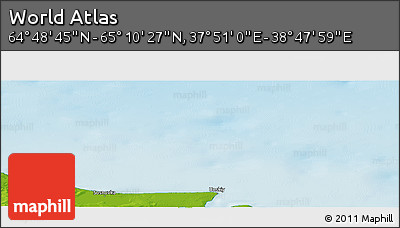 Physical Panoramic Map of the Area around 64° 59' 36" N, 38° 19' 30" E