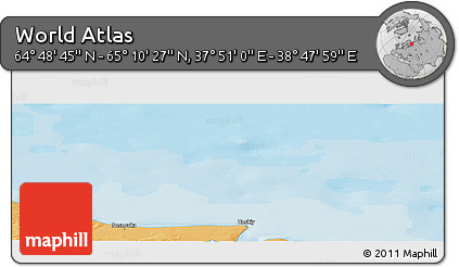 Political Panoramic Map of the Area around 64° 59' 36" N, 38° 19' 30" E