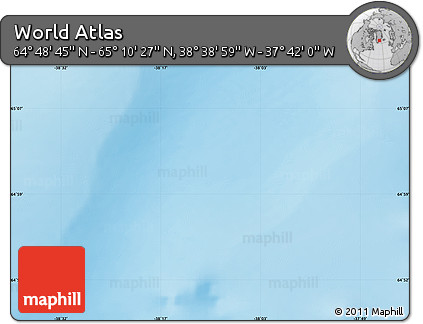 Physical Map of the Area around 64° 59' 36" N, 38° 10' 29" W