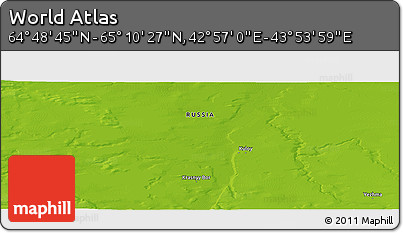 Physical Panoramic Map of the Area around 64° 59' 36" N, 43° 25' 29" E