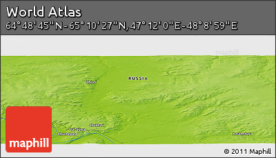 Physical Panoramic Map of the Area around 64° 59' 36" N, 47° 40' 29" E