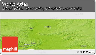 Physical Panoramic Map of the Area around 64° 59' 36" N, 47° 40' 29" E