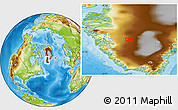 Physical Location Map of the area around 64° 59' 36" N, 47° 31' 29" W