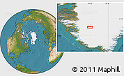 Satellite Location Map of the area around 64° 59' 36" N, 47° 31' 29" W