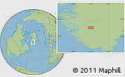 Savanna Style Location Map of the area around 64° 59' 36" N, 47° 31' 29" W