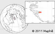 Blank Location Map of the area around 64° 59' 36" N, 49° 13' 30" W