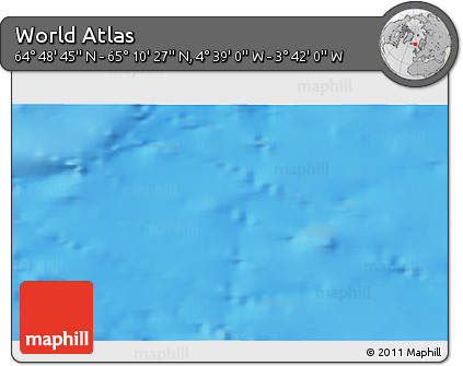 Shaded Relief 3D Map of the Area around 64° 59' 36" N, 4° 10' 30" W