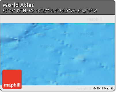 Shaded Relief 3D Map of the Area around 64° 59' 36" N, 4° 10' 30" W