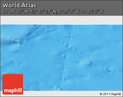 Shaded Relief 3D Map of the Area around 64° 59' 36" N, 4° 10' 30" W