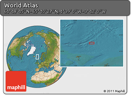 Satellite Location Map of the Area around 64° 59' 36" N, 4° 10' 30" W