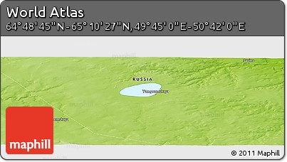 Physical Panoramic Map of the Area around 64° 59' 36" N, 50° 13' 30" E