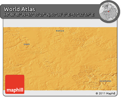 Political 3D Map of the Area around 64° 59' 36" N, 51° 4' 30" E