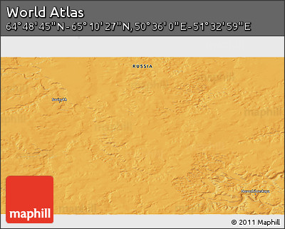 Political 3D Map of the Area around 64° 59' 36" N, 51° 4' 30" E
