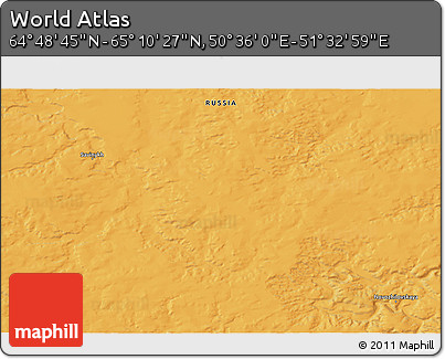 Political 3D Map of the Area around 64° 59' 36" N, 51° 4' 30" E