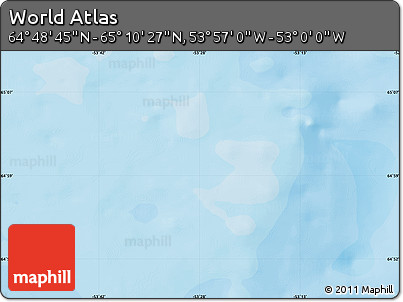 Political Map of the Area around 64° 59' 36" N, 53° 28' 30" W