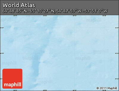 Physical Map of the Area around 64° 59' 36" N, 54° 19' 30" W