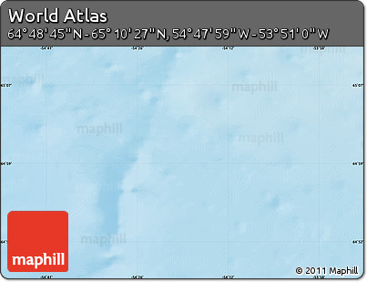 Physical Map of the Area around 64° 59' 36" N, 54° 19' 30" W
