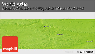 Physical Panoramic Map of the Area around 64° 59' 36" N, 55° 19' 30" E