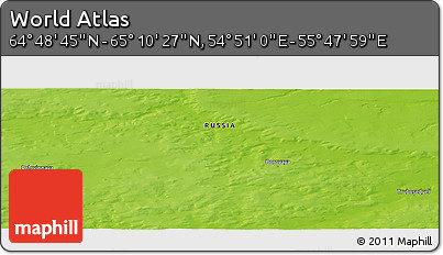 Physical Panoramic Map of the Area around 64° 59' 36" N, 55° 19' 30" E