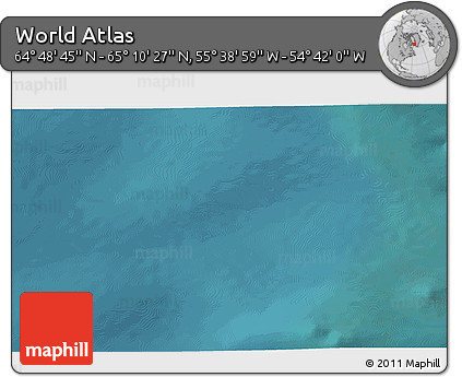 Satellite 3D Map of the Area around 64° 59' 36" N, 55° 10' 29" W
