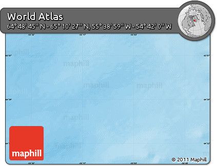 Physical Map of the Area around 64° 59' 36" N, 55° 10' 29" W