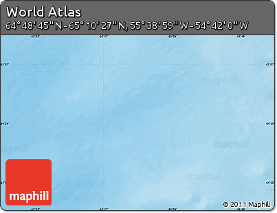 Physical Map of the Area around 64° 59' 36" N, 55° 10' 29" W