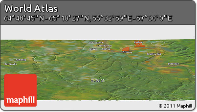 Satellite Panoramic Map of the Area around 64° 59' 36" N, 57° 1' 29" E