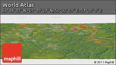 Satellite Panoramic Map of the Area around 64° 59' 36" N, 57° 1' 29" E