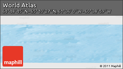 Physical Panoramic Map of the Area around 64° 59' 36" N, 61° 7' 30" W