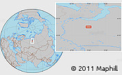 Gray Location Map of the area around 64° 59' 36" N, 70° 37' 30" E