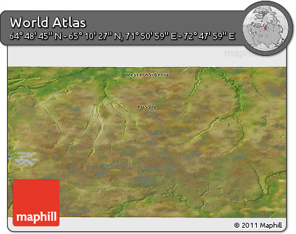 Satellite 3D Map of the Area around 64° 59' 36" N, 72° 19' 29" E