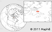 Blank Location Map of the area around 64° 59' 36" N, 83° 13' 29" W