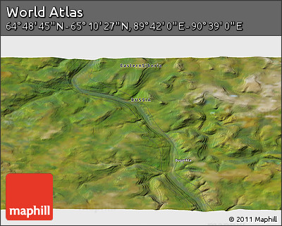 Satellite 3D Map of the Area around 64° 59' 36" N, 90° 10' 30" E