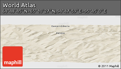Shaded Relief Panoramic Map of the Area around 64° 59' 36" N, 95° 16' 30" E