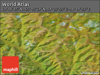Satellite Map of the Area around 64° 59' 36" N, 97° 49' 29" E