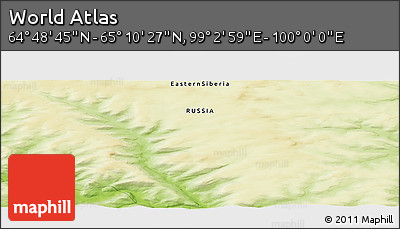 Physical Panoramic Map of the Area around 64° 59' 36" N, 99° 31' 30" E