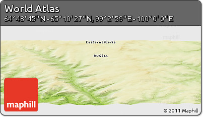 Physical Panoramic Map of the Area around 64° 59' 36" N, 99° 31' 30" E