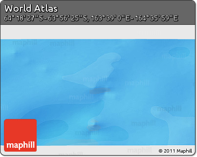 Political 3D Map of the Area around 64° 7' 26" S, 164° 7' 30" E