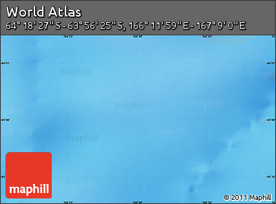 Physical Map of the Area around 64° 7' 26" S, 166° 40' 30" E