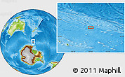 Physical Location Map of the area around 64° 7' 26" S, 169° 13' 29" E