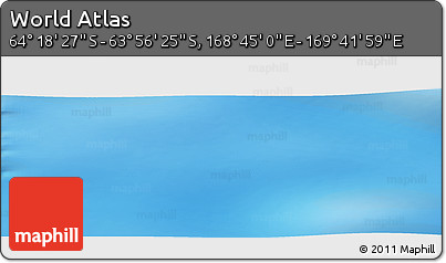 Physical Panoramic Map of the Area around 64° 7' 26" S, 169° 13' 29" E