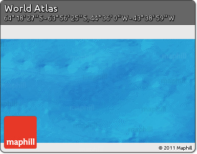Physical 3D Map of the Area around 64° 7' 26" S, 44° 7' 30" W