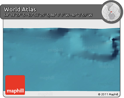 Satellite 3D Map of the Area around 64° 7' 26" S, 47° 31' 29" W