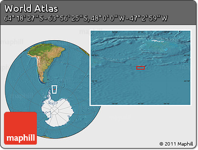 Satellite Location Map of the Area around 64° 7' 26" S, 47° 31' 29" W