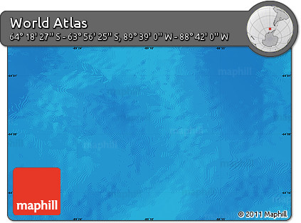 Shaded Relief Map of the Area around 64° 7' 26" S, 89° 10' 30" W